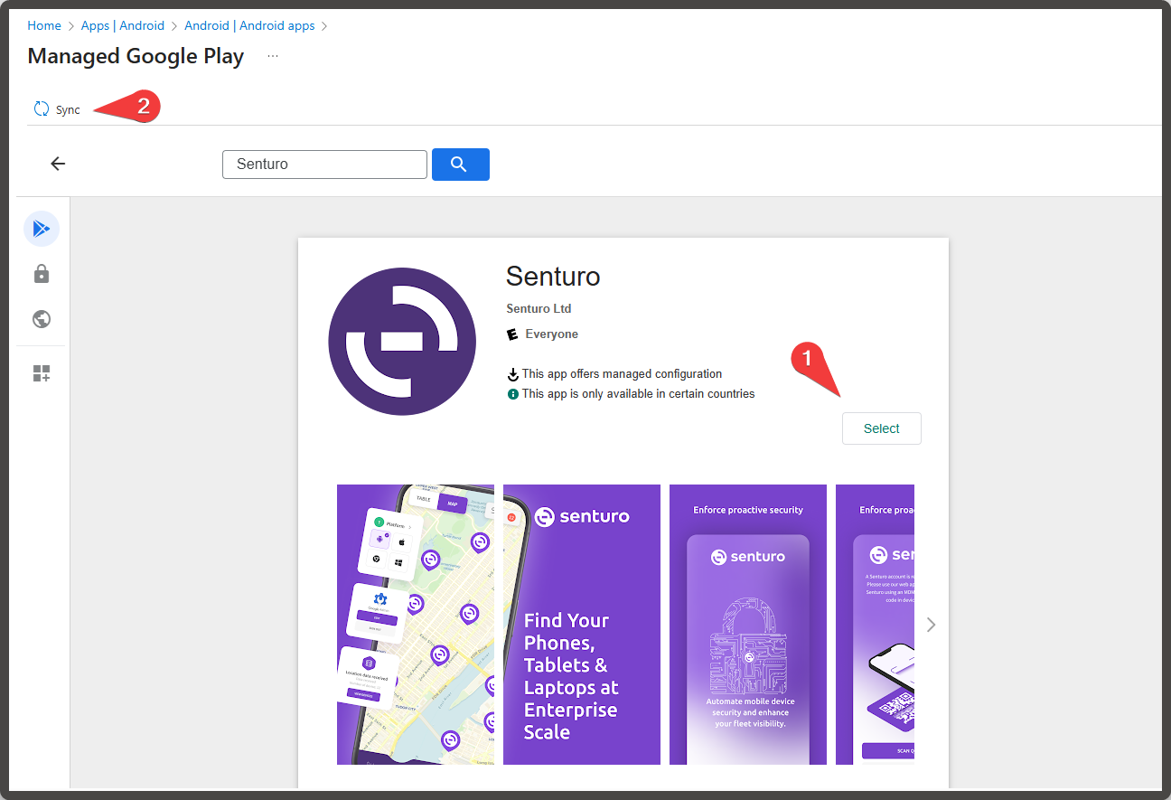 Senturo Icon How to Enroll Android Devices Using Intune with Senturo