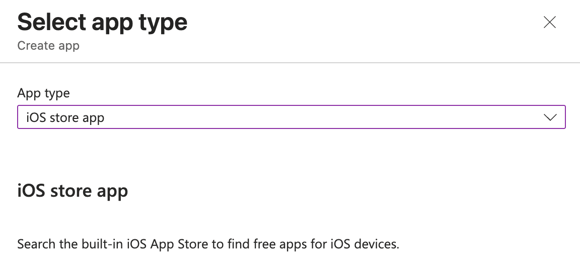 iOS store app selected