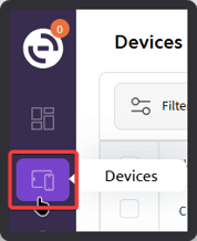 Clicking on Devices in the Senturo sidebar